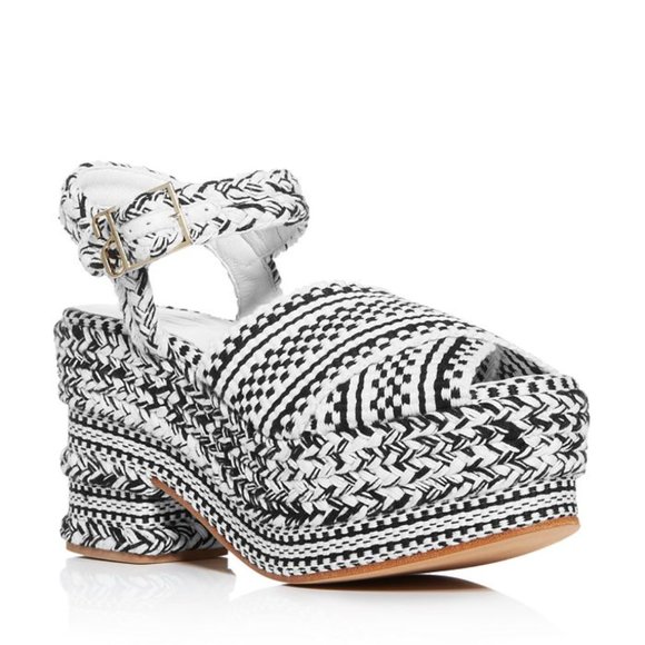 Antolina Shoes - Antolina Eugene Black White Woven Platform Sandal